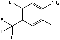 5-溴-2-碘-4-(三氟甲基)苯胺 结构式