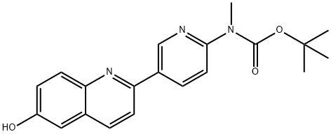 6-羟基-2-[6-[N-(叔丁氧基羰基)-N-甲基氨基]吡啶-3-基]喹啉 结构式