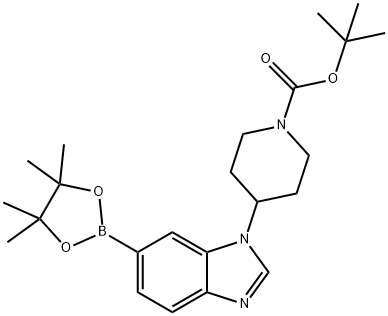 tert-butyl 4-(6-(4,4,5,5-tetramethyl-1,3,2-dioxaborolan-2-yl)-1H-benzo[d]imidazol-1-yl)piperidine-1-carboxylate 结构式