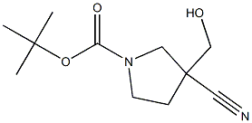 tert-butyl 3-cyano-3-(hydroxymethyl)pyrrolidine-1-carboxylate 结构式