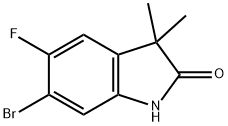 6-溴-5-氟-3,3-二甲基吲哚啉-2-酮 结构式