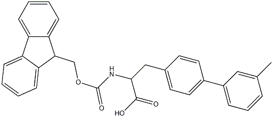 Fmoc-4-(3-methylphenyl)-DL-phenylalanine 结构式