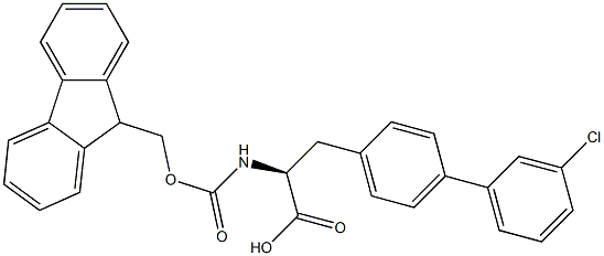 N-Fmoc-4-(3-chlorophenyl)-L-phenylalanine 结构式