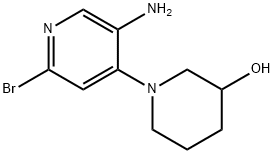 2-Bromo-5-amino-4-(3-hydroxypiperidin-1-yl)pyridine 结构式