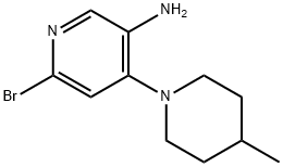 2-Bromo-5-amino-4-(4-methylpiperidin-1-yl)pyridine 结构式