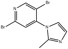 2,5-Dibromo-4-(2-methylimidazol-1-yl)pyridine 结构式