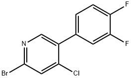 2-Bromo-4-chloro-5-(3,4-difluorophenyl)pyridine 结构式
