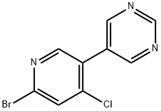 2-Bromo-4-chloro-5-(5-pyrimidyl)pyridine 结构式