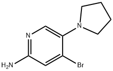4-Bromo-2-amino-5-(pyrrolidino)pyridine 结构式