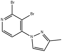 2,3-Dibromo-4-(3-methyl-1H-pyrazol-1-yl)pyridine 结构式