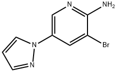 2-Amino-3-bromo-5-(1H-pyrazol-1-yl)pyridine 结构式