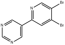 3,4-Dibromo-6-(5-pyrimidyl)pyridine 结构式