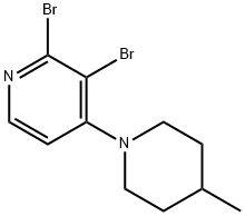 2,3-Dibromo-4-(4-methylpiperidin-1-yl)pyridine 结构式