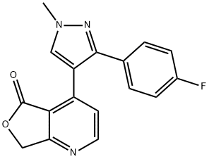 Furo[3,4-b]pyridin-5(7H)-one, 4-[3-(4-fluorophenyl)-1-methyl-1H-pyrazol-4-yl]- 结构式