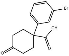 1-(3-溴苯基)-4-氧代环己烷甲酸 结构式