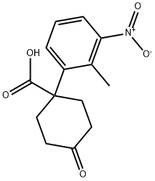 1-(2-甲基-3-硝基苯基)-4-氧代环己烷甲酸 结构式