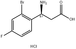(3S)-3-AMINO-3-(2-BROMO-4-FLUOROPHENYL)PROPANOIC ACID HYDROCHLORIDE 结构式