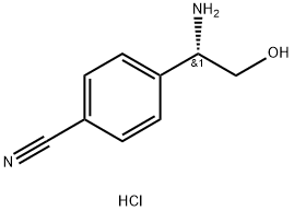 (S)-4-(1-氨基-2-羟乙基)苯甲腈盐酸盐 结构式