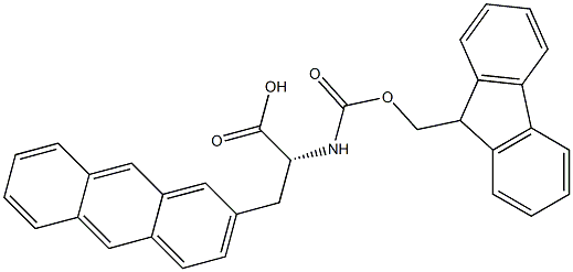 (2R)-3-(anthracen-2-yl)-2-({[(9H-fluoren-9-yl)methoxy]carbonyl}amino)propanoic acid 结构式