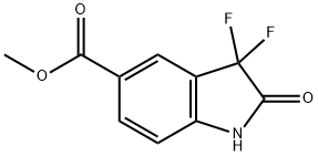 3,3-二氟-2-氧代吲哚啉-5-羧酸甲酯 结构式