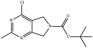 叔丁基4-氯-2-甲基-5,7-二氢-6H-吡咯[3,4-D]嘧啶-6-羧酸酯 结构式