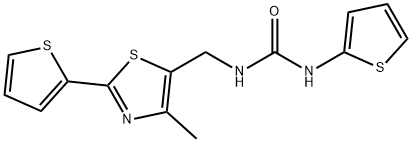 1-((4-甲基-2-(噻吩-2-基)噻唑-5-基)甲基)-3-(噻吩-2-基)脲 结构式