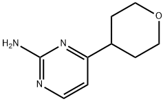 4-(tetrahydro-2H-pyran-4-yl)pyrimidin-2-amine 结构式