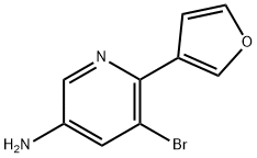 3-Amino-5-bromo-6-(3-furyl)pyridine 结构式