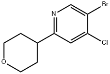 3-Bromo-4-chloro-6-(4-tetrahydropyranyl)pyridine 结构式