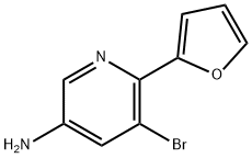 3-Amino-5-bromo-6-(2-furyl)pyridine 结构式