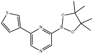 6-(3-Thienyl)pyrazine-2-boronic acid pinacol ester 结构式