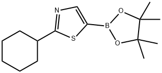 2-cyclohexyl-5-(4,4,5,5-tetramethyl-1,3,2-dioxaborolan-2-yl)thiazole 结构式