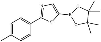 5-(4,4,5,5-tetramethyl-1,3,2-dioxaborolan-2-yl)-2-(p-tolyl)thiazole 结构式