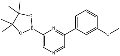 6-(3-Methoxyphenyl)pyrazine-2-boronic acid pinacol ester 结构式