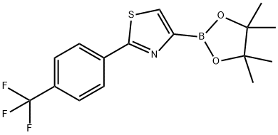 4-(4,4,5,5-tetramethyl-1,3,2-dioxaborolan-2-yl)-2-(4-(trifluoromethyl)phenyl)thiazole 结构式