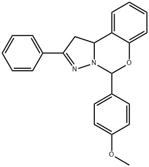 5-(4-methoxyphenyl)-2-phenyl-1,10b-dihydropyrazolo[1,5-c][1,3]benzoxazine 结构式