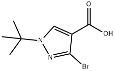 3-溴-1-(叔丁基)-1H-吡唑-4-羧酸 结构式