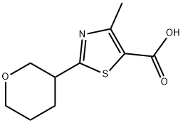 4-甲基-2-(氧杂环己-3-基)-1,3-噻唑-5-羧酸 结构式