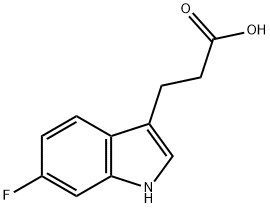3-(6-氟-3-吲哚基)丙酸 结构式