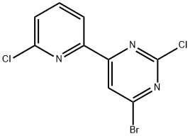 2-Chloro-4-bromo-6-(6-chloro-2-pyridyl)pyrimidine 结构式