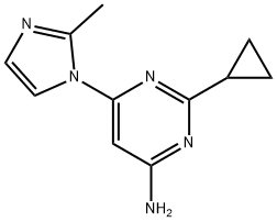 4-Amino-2-cyclopropyl-6-(2-methylimidazol-1-yl)pyrimidine 结构式