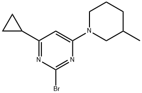 2-bromo-4-(3-methylpiperidin-1-yl)-6-cyclopropylpyrimidine 结构式