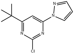 2-chloro-4-(1H-pyrozol-1-yl)-6-(tert-butyl)pyrimidine 结构式