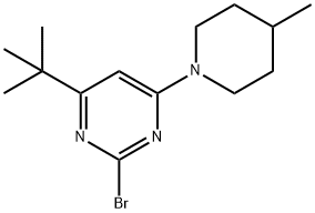 2-bromo-4-(4-methylpiperidin-1-yl)-6-(tert-butyl)pyrimidine 结构式