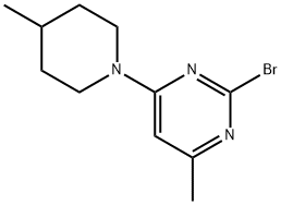 2-Bromo-4-(4-methylpiperidin-1-yl)-6-methylpyrimidine 结构式