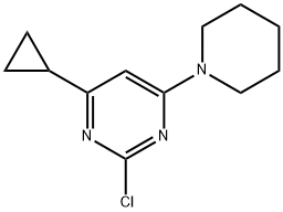 2-chloro-4-(piperidin-1-yl)-6-cyclopropylpyrimidine 结构式