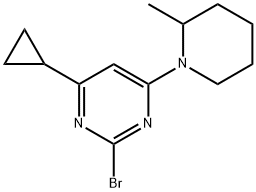 2-bromo-4-(2-methylpiperidin-1-yl)-6-cyclopropylpyrimidine 结构式