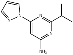 4-Amino-2-(iso-propyl)-6-(1H-pyrozol-1-yl)pyrimidine 结构式