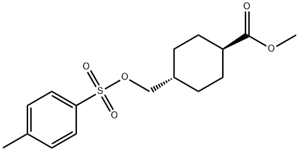 Cyclohexanecarboxylic acid, 4-[[[(4-methylphenyl)sulfonyl]oxy]methyl]-methyl ester, trans- 结构式