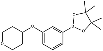 4,4,5,5-TETRAMETHYL-2-[3-(OXAN-4-YLOXY)PHENYL]-1,3,2-DIOXABOROLANE 结构式
